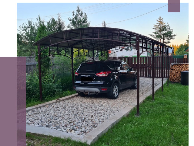 Навесы для автомобиля в Пугачёве от 13056 руб.  | ПРОЛЁТ-Пгч