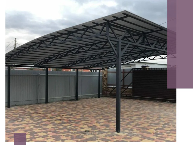 Металлические навесы под ключ в Пугачёве — изготовление и монтаж