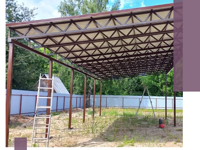 Односкатные навесы под ключ в Пугачёве — изготовление и монтаж