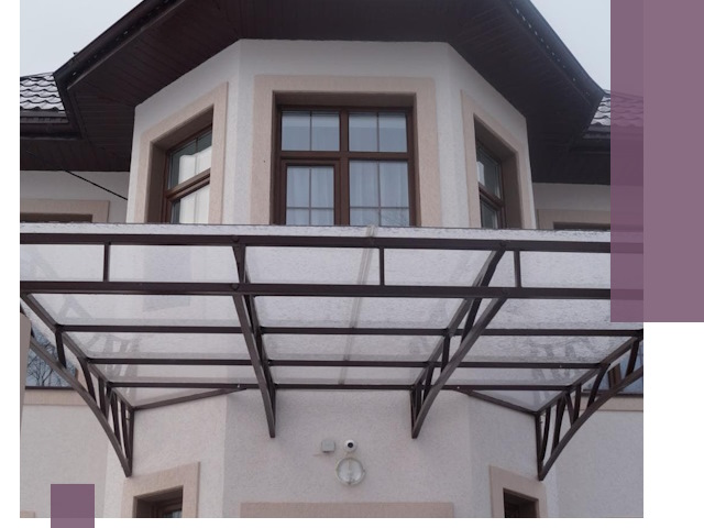 Козырьки из поликарбоната под ключ в Пугачёве